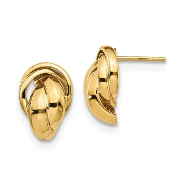 14K Yellow Gold Polished Twist Post Earrings Raleigh Diamond Fine Jewelry Raleigh, NC