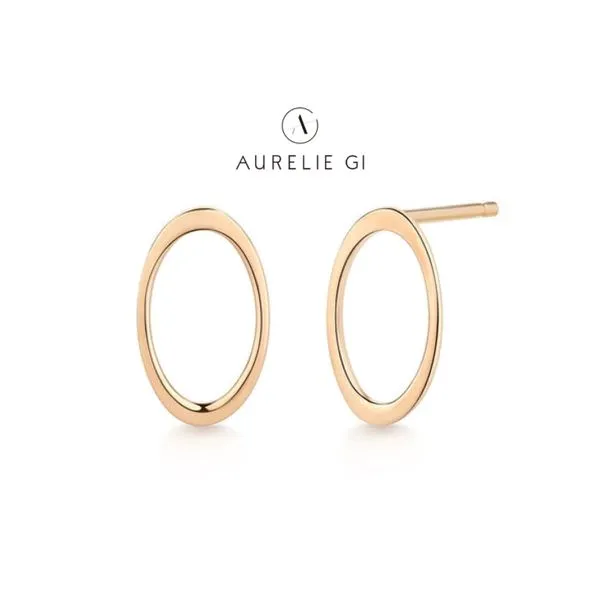 Aurelie Gi 14K Yellow Gold "Irene" Open Oval Stud Earrings Raleigh Diamond Fine Jewelry Raleigh, NC