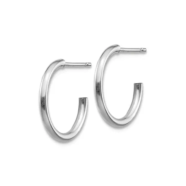 14K White Gold Madi K Polished Hoop Earrings Image 2 Raleigh Diamond Fine Jewelry Raleigh, NC