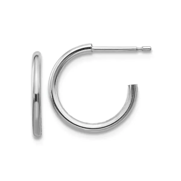 14K White Gold Madi K Polished Hoop Earrings Raleigh Diamond Fine Jewelry Raleigh, NC