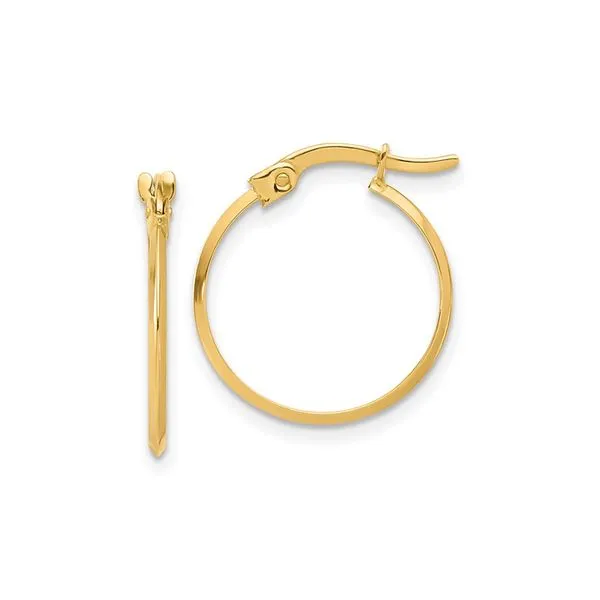 14K Yellow Gold Knife Edge Small Hoop Earrings Raleigh Diamond Fine Jewelry Raleigh, NC