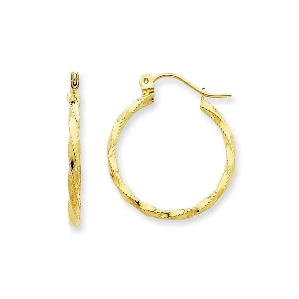 14K Yellow Gold 2.0mm Tube Hoop Earrings Raleigh Diamond Fine Jewelry Raleigh, NC