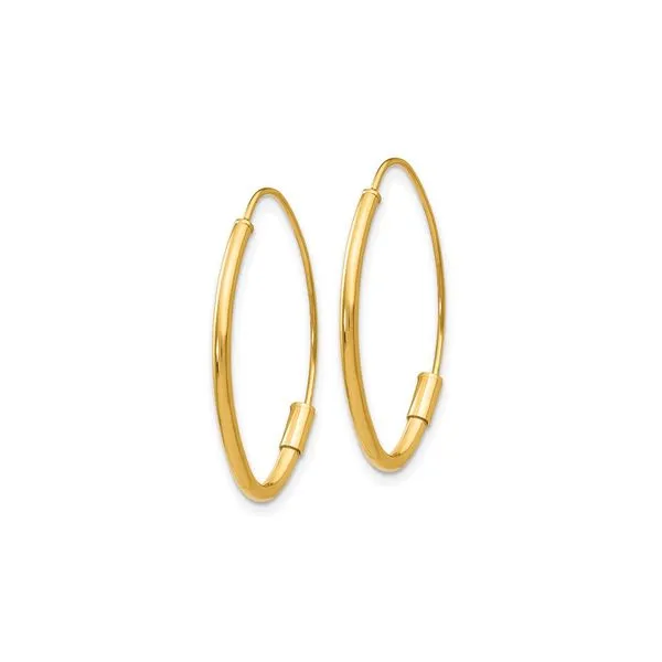 14K Yellow Gold Wire Threader Oval Hoop Earings Image 2 Raleigh Diamond Fine Jewelry Raleigh, NC
