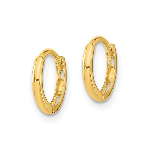 14K Yellow Gold Madi K Polished Hinged Hoop Earrings Image 2 Raleigh Diamond Fine Jewelry Raleigh, NC