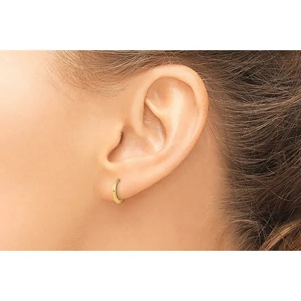 14K Yellow Gold Madi K Polished Hinged Hoop Earrings Image 3 Raleigh Diamond Fine Jewelry Raleigh, NC