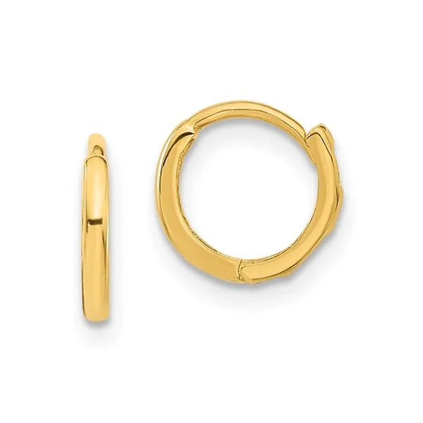 14K Yellow Gold Madi K Polished Hinged Hoop Earrings Raleigh Diamond Fine Jewelry Raleigh, NC