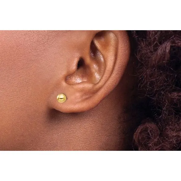14K Yellow Gold Madi K Polished 5.0mm Ball Post Earrings Image 2 Raleigh Diamond Fine Jewelry Raleigh, NC