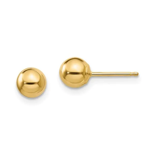 14K Yellow Gold Madi K Polished 5.0mm Ball Post Earrings Raleigh Diamond Fine Jewelry Raleigh, NC