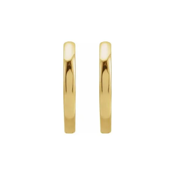 14K Yellow Gold 15mm Lady's Huggie Hoop Earrings Image 2 Raleigh Diamond Fine Jewelry Raleigh, NC