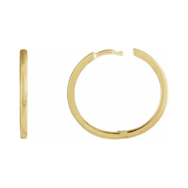 14K Yellow Gold 20mm Lady's Huggie Hoop Earrings Image 2 Raleigh Diamond Fine Jewelry Raleigh, NC