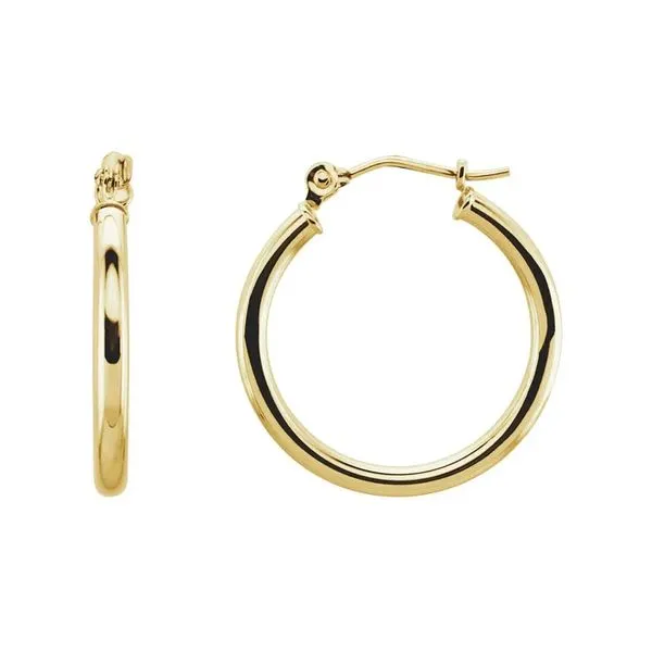 14K Yellow Gold 20mm Lady's Small Hoop Earrings Raleigh Diamond Fine Jewelry Raleigh, NC