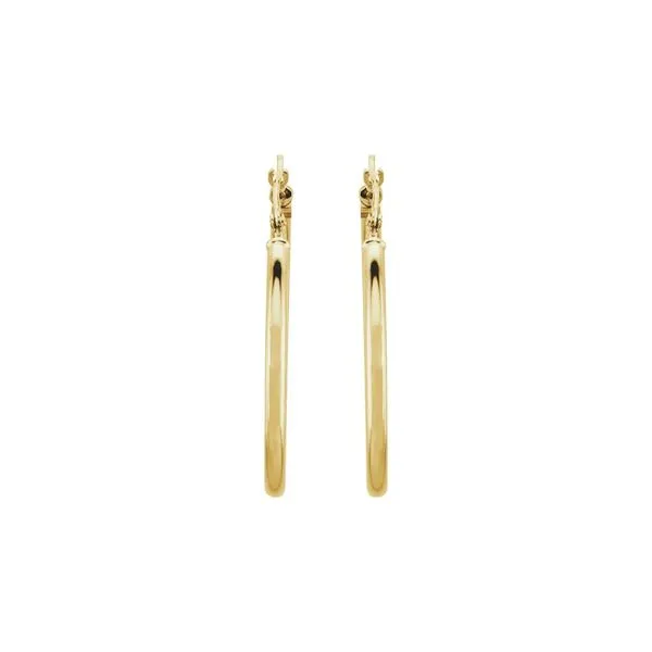 14K Yellow Gold 30mm Lady's Medium Hoop Earrings Image 2 Raleigh Diamond Fine Jewelry Raleigh, NC