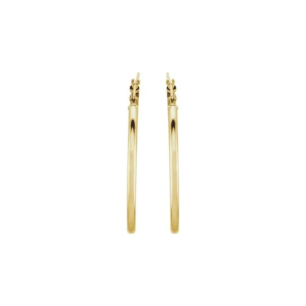 14K Yellow Gold 34mm Lady's Medium Hoop Earrings Image 2 Raleigh Diamond Fine Jewelry Raleigh, NC