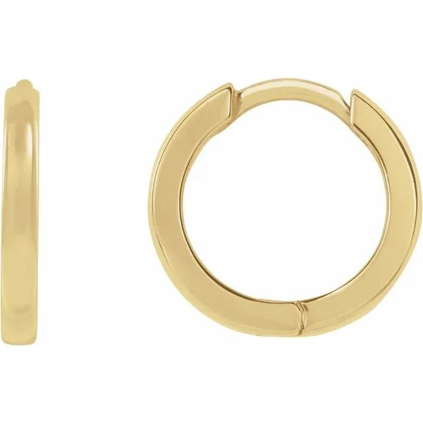 14K Yellow Gold Hinged 10 mm Hoop Earrings Raleigh Diamond Fine Jewelry Raleigh, NC