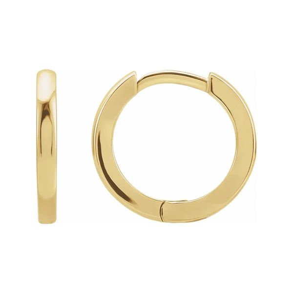 14K Yellow Gold Hinged 12.5 mm Hoop Earrings Raleigh Diamond Fine Jewelry Raleigh, NC