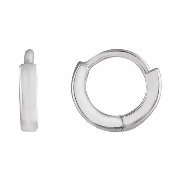 14K White Gold Hinged 8 mm Hoop Earrings Raleigh Diamond Fine Jewelry Raleigh, NC