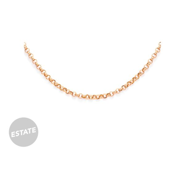 Estate 9K Rose Gold Vintage Rolo 18'' Chain Raleigh Diamond Fine Jewelry Raleigh, NC