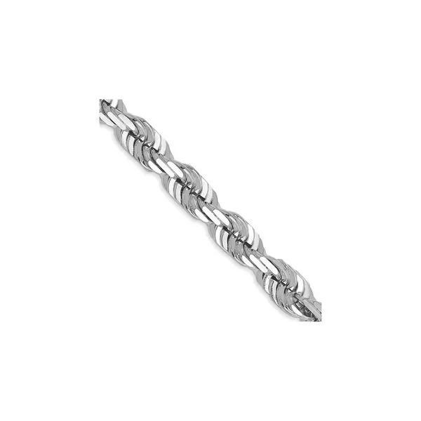 14K White Gold 5.5mm Diamond-Cut 24