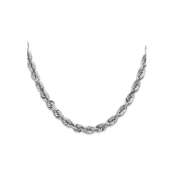 14K White Gold 5.5mm Diamond-Cut 24