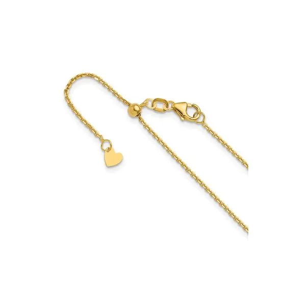 14K Yellow Gold 1.25mm D/C Cable Adjustable 22