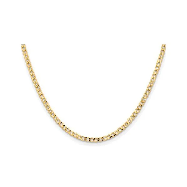 14K Yellow Gold 2.85mm Semi-Solid Curb with Lobster Clasp 18