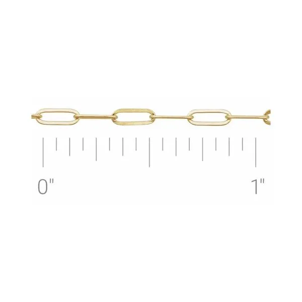 14K Yellow Gold Paperclip Chain Permanent Bracelet 7.25