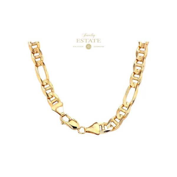 Estate 14K Yellow Gold 6.8mm 20" Figaro Chain Necklace Raleigh Diamond Fine Jewelry Raleigh, NC