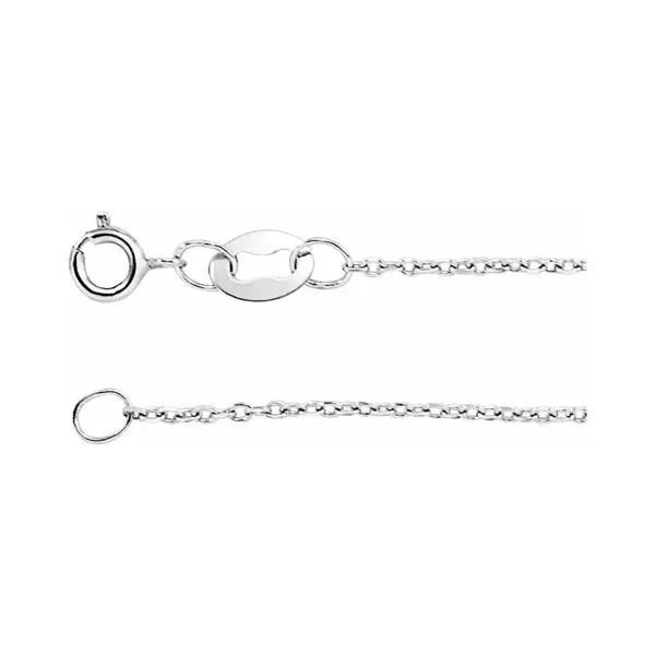 14K White Gold 1.0mm Diamond-Cut Cable 18