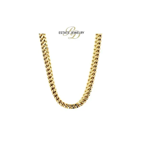 Estate 10K Yellow Gold Fancy Four Sided Wheat Style 24