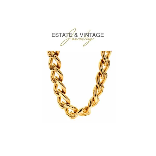 Estate 10K Yellow Gold Open Curb 24