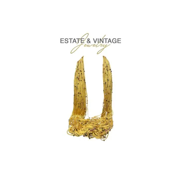 Estate Calgaro Yellow Gold Opera Mesh Chain Necklace Image 2 Raleigh Diamond Fine Jewelry Raleigh, NC