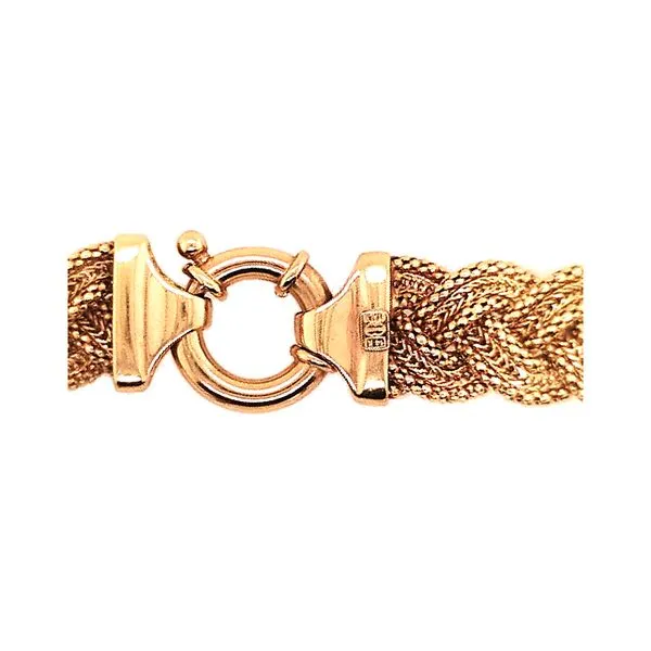 Estate 14K Yellow Gold Braided Wide 17.5