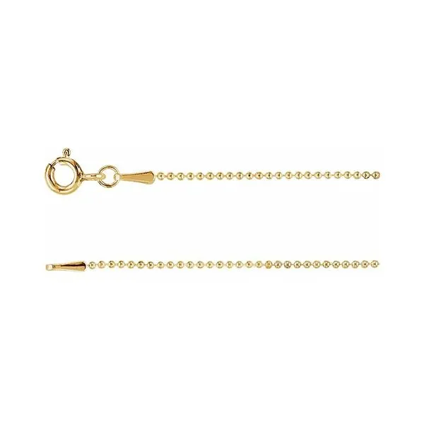 14K Yellow Gold 1mm Hollow Bead 16
