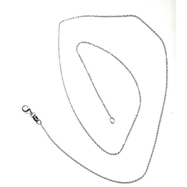 14K White Gold Cable Link Chain 18