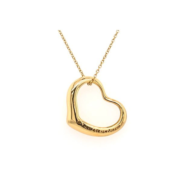 Tiffany and Co. Open Heart Necklace 18k Yellow Gold Image 2 Raleigh Diamond Fine Jewelry Raleigh, NC