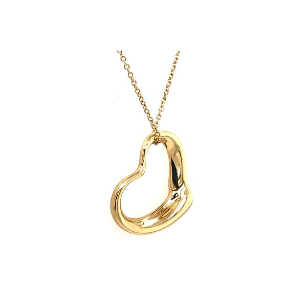 Tiffany and Co. Open Heart Necklace 18k Yellow Gold Image 3 Raleigh Diamond Fine Jewelry Raleigh, NC