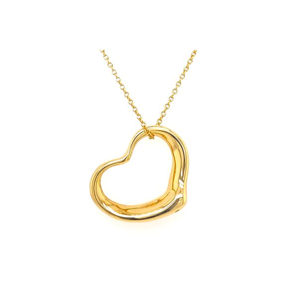 Tiffany and Co. Open Heart Necklace 18k Yellow Gold Raleigh Diamond Fine Jewelry Raleigh, NC