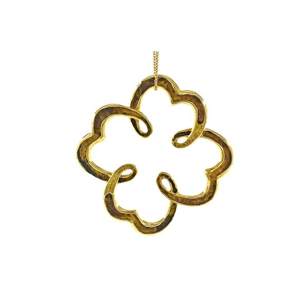 Tiffany and Co. 18k Yellow Gold Open Clover Necklace Image 4 Raleigh Diamond Fine Jewelry Raleigh, NC