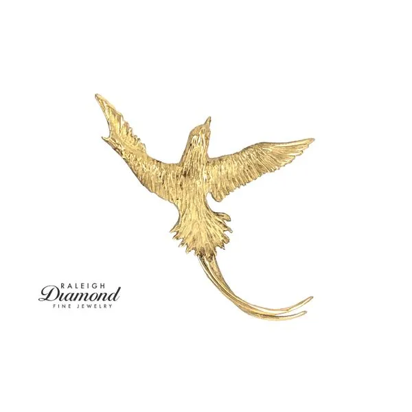 Estate 18K Yellow Gold Long Tail Bird Pendant with Hidden Bail Raleigh Diamond Fine Jewelry Raleigh, NC