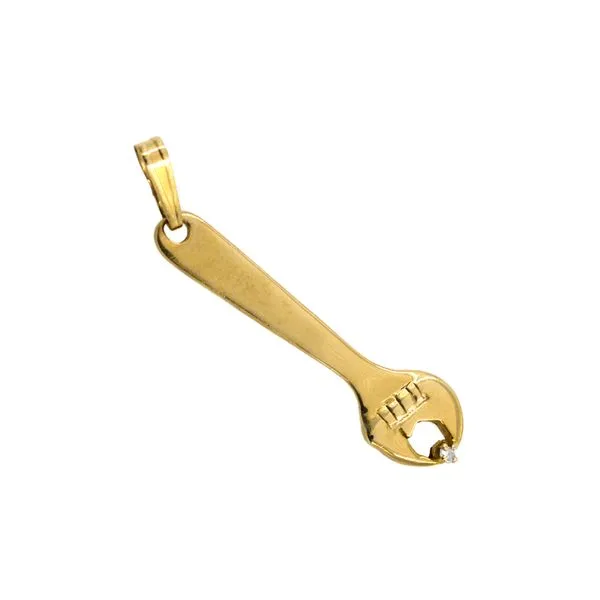 Estate 14K Yellow Gold Wrench Charm with Diamond Accent Image 2 Raleigh Diamond Fine Jewelry Raleigh, NC