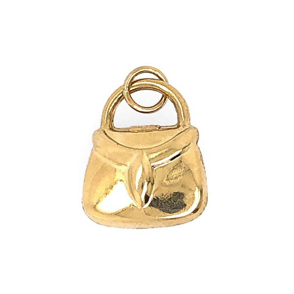 Estate 14K Yellow Gold Leopard Print Purse Charm Image 2 Raleigh Diamond Fine Jewelry Raleigh, NC