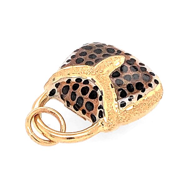 Estate 14K Yellow Gold Leopard Print Purse Charm Image 3 Raleigh Diamond Fine Jewelry Raleigh, NC