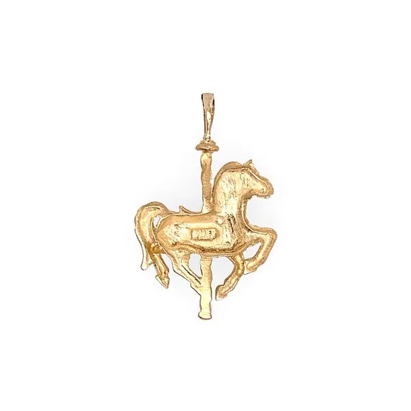 Estate 14K Yellow Gold Carousel Horse Charm Image 2 Raleigh Diamond Fine Jewelry Raleigh, NC