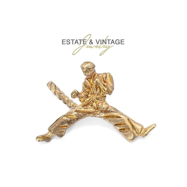 Estate 14K Yellow Gold Karate Man Charm Pendant Raleigh Diamond Fine Jewelry Raleigh, NC