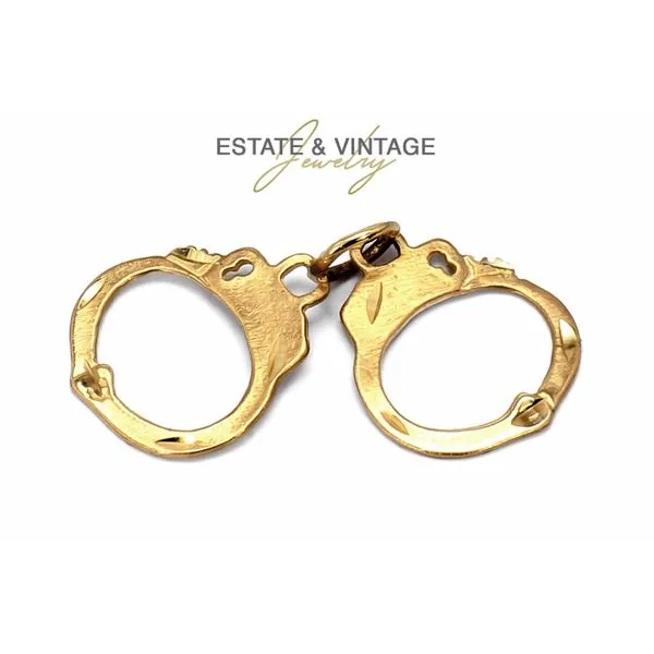 Estate 14K Yellow Gold Handcuffs Charm Raleigh Diamond Fine Jewelry Raleigh, NC