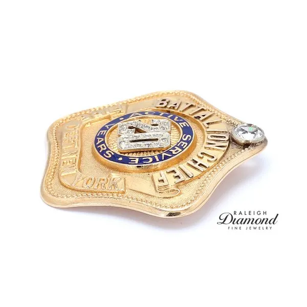 Estate 14K Yellow Gold Vintage 1936 NYFD Commemorative Badge Image 2 Raleigh Diamond Fine Jewelry Raleigh, NC