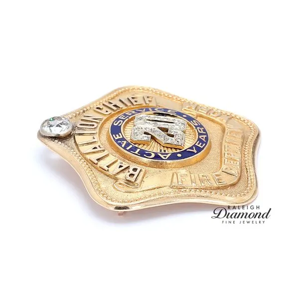 Estate 14K Yellow Gold Vintage 1936 NYFD Commemorative Badge Image 4 Raleigh Diamond Fine Jewelry Raleigh, NC
