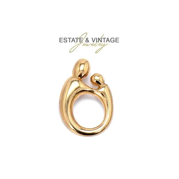 Estate 14K Yellow Gold Mother & Child Charm Raleigh Diamond Fine Jewelry Raleigh, NC