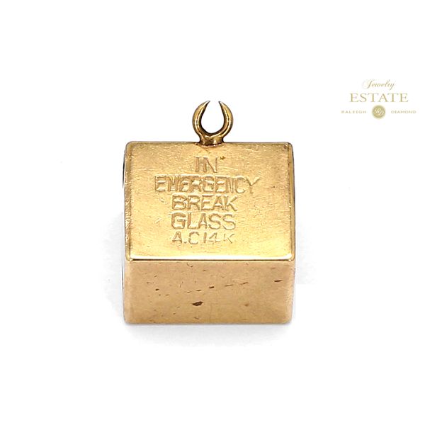 Estate 14K Yellow Gold Emergency One Dollar Bill Charm Pendant Image 2 Raleigh Diamond Fine Jewelry Raleigh, NC