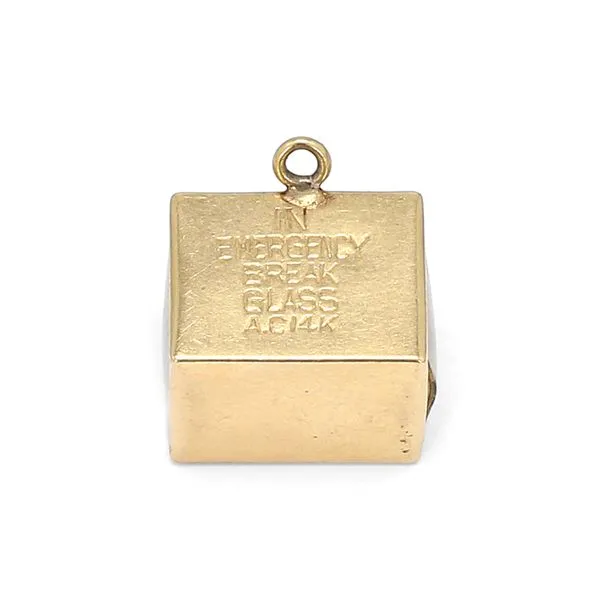 Estate 14K Yellow Gold Emergency One Dollar Bill Charm Pendant Image 2 Raleigh Diamond Fine Jewelry Raleigh, NC
